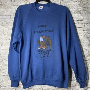 Vintage 90s Jerzees Hand Painted Honda Special Force Sweatshirt Made USA 2XL - Picture 1 of 8