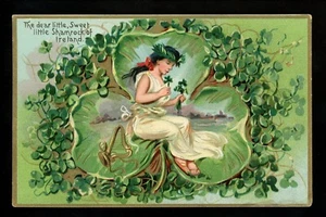 St. Patrick's Day Greetings postcard embossed Raphael Tuck Erin Vintage - Picture 1 of 2