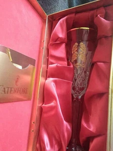 Waterford Crystal 12 days of Christmas Flutes -  4 Calling Birds in Gold Etching - Picture 1 of 5