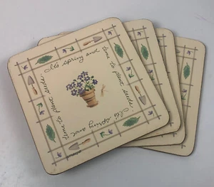 Pfaltzgraff Accents Flower Garden 3 Sets of 4 (12) Corkback Coasters in Box NOS - Picture 1 of 3