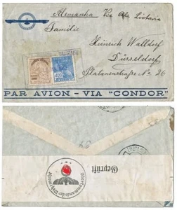 Zeppelin Condor Cover Brazil Germany 1940. Opened by Censor, Seal - Picture 1 of 3