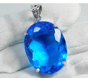 CERTIFIED 132.10 Ct Wonderful Natural Top Blue Color Tanzanite Pendant Gemstone - Picture 1 of 7