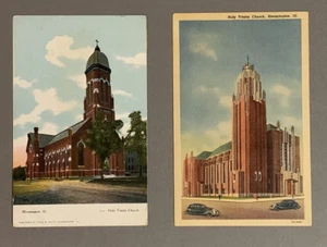 (2) Ansichtskarten Bloomington IL Holy Trinity Church Illinois 1910 & um 1940 - Bild 1 von 5