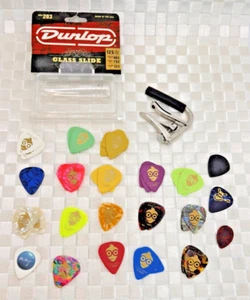 Shubb S1 Stainless Steel Guitar Capo + Pick Geek Asst Picks + Dunlop Glass Slide - Picture 1 of 7