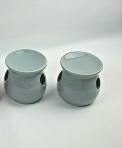 Keramik Teelicht schöner Kerzenhalter blau x2 - Bild 1 von 3