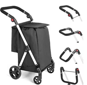 LEUYA ABC Grocery Trolley, 4 Wheel Shopping Trolley, 46L Aluminium Shopping Car - Picture 1 of 9