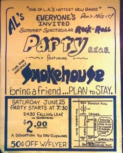 1970's rock concert flyer: SMOKEHOUSE - Picture 1 of 1
