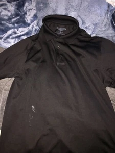 TRUSPEC MEN'S LONG SLEEVE PERFORMANCE POLO BLACK SIZE MEDIUM - Picture 1 of 3