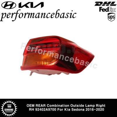 Lámpara exterior derecha combinada trasera OEM 92402A9700 para Kia Sedona 2016-2020 Foto 1 de 3