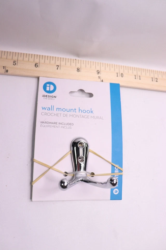 Gancho de bata doble de montaje en pared iDesign metal cromado 97010 Foto 1 de 1