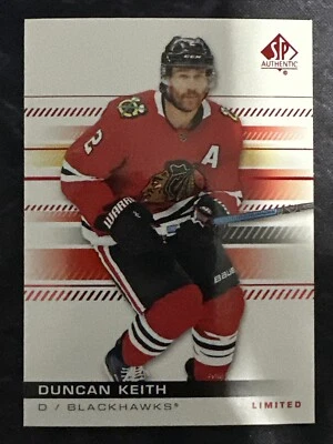 2019-20 SP Authentic Limited Red Parallel 14 Duncan Keith Chicago Blackhawks - Image 1 of 2