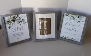 EUC Annecy Set of 3 Picture Frames Distressed Gray Engineered Wood 8" x 10" - Picture 1 of 15