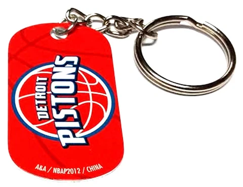 DETROIT PISTONS 1.5 LONG METAL KEYCHAIN PULL LICENSED NBA BASKETBALL ORNAMENT Cover
