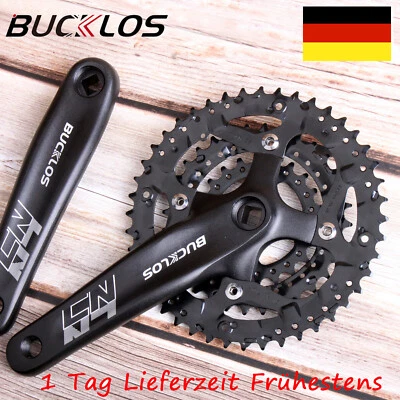 BUCKLOS Fahrrad Kurbel Garnitur 42-32-24 44-32-22 Zähne Kettenblatt 9/10fach fit Shimano