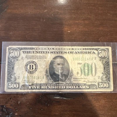 1934 $500 Dollar Bill Federal Reserve Note Bank of New York  - Image 1 of 4