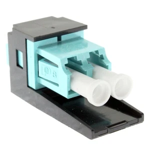 PANDUIT CMDSAQLCZBL PAN-NET DUPLEX FIBER OPTIC ADAPTER, 10-GIG, AQUA, LC SR/SR - Afbeelding 1 van 4