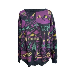 Suéter Pullover Vintage Anne Pinkerton Landmarks Of France Talla M - Imagen 1 de 3