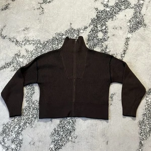 Varley Pullover Damen Größe Small Braun Carmen Rippstrick Reißverschluss Strickjacke. - Bild 1 von 7
