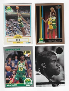 Shawn Kemp Rookie Lot – 1990 Fleer, Hoops, SkyBox + Bonus Isaiah Rider Card - Picture 1 of 9