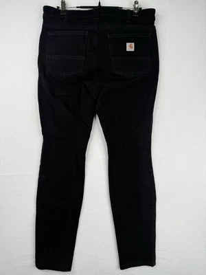 Carhartt Women’s 8 Black Canvas Pants Rugged Flex Slim Fit Work Wear 104214 BLK - Image 1 of 4