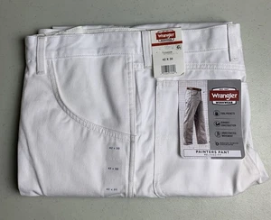 Wrangler Workwear White Jeans Carpenter Work Painters Pants Size 42 X 30 NEW - Picture 1 of 14