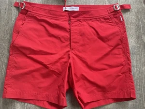 Orlebar Badeshorts braun rot Bulldogge W32 neu mit Etikett - Bild 1 von 9