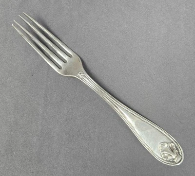 Coin Silver Fork Rope and Leaf Pattern 19th Century - Image 1 of 4