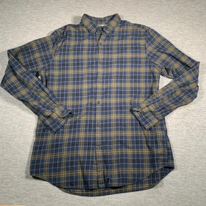 Banana Republic Shirt Mens Large Tall Blue Yellow Plaid Camden Fit Luxe Flannel - Picture 1 of 11