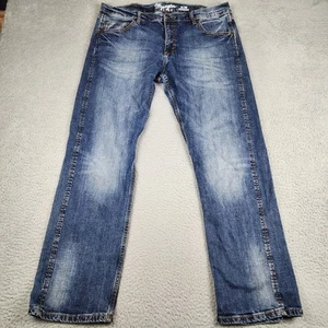 Wrangler Jeans Mens 36x32 Blue Retro Slim Straight Western Wear Cowboy Work - Picture 1 of 9