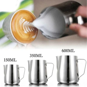 Stainless Steel Milk Coffee Frothing Jug Frother Container Pitcher 100ML-600ML - Picture 1 of 17