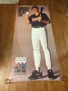 CAL RIPKEN JR POSTER Vtg MILK does a Body Good 6FT GROWTH CHART 76X35 No Holes - Picture 1 of 5