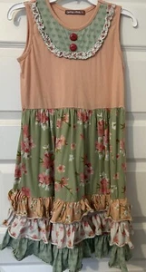 Girl's JELLY THE PUG Sleeveless Tank Ruffle Dress Size 12 - Picture 1 of 3