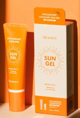 Korean Hydrating Sunscreen None Greasy Hyaluronic Cooling Sun Gel SPF 50 UV Rays - Image 1 of 4