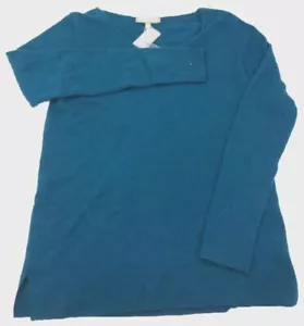 $235 Neiman Marcus Women's Blue Long Sleeve Scoop Neck Pullover Sweater Size S - Picture 1 of 1