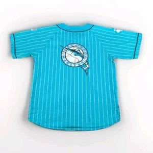 VTG Starter Florida Marlins Jersey Pinstripe Big Logo Baseball Stitched Medium - Picture 1 of 8