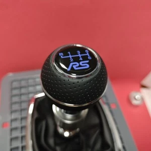 CHROME LEATHER 6S SPORT SHIFT GEAR KNOB for FOCUS MK3 MK4 FIESTA MK7 MK8 RS 2.3T - Picture 1 of 6
