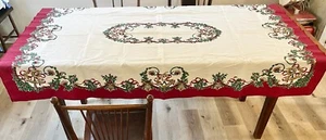 Weihnachten Tischdecke - Stechpalme Beeren, Bänder 49" x 70" - Bild 1 von 6