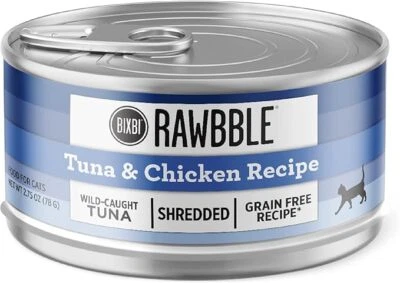 BIXBI-RAWBBLE BIXBI Rawbble Shredded Tuna & Chicken Recipe Cans – 2.75 Ounce Cans, Case of 24