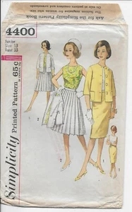 Vintage SIMPLICITY 4400 Junior  Blouse Jacket Skirts Size 13 Bust 33 CUT - Picture 1 of 5