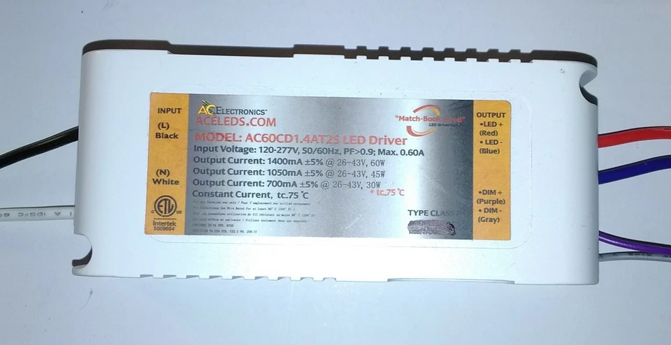 Controlador LED Regulable, Conmutable 30 45 O 60 Vatios Alta Eficiencia Se envía desde EE. UU.  Foto 1 de 2