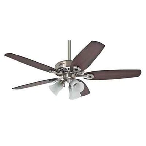 Ceiling Fan with Lighting Builder Plus Nickel Ventilator Light 132 CM - Picture 1 of 5