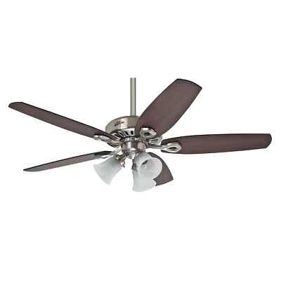 Ceiling Fan with Lighting Builder Plus Nickel Ventilator Light 132 CM - Image 1 of 4