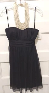 Nwts David's Bridal City Triangles Jr Size 5 Black Pearl, Rhinestoned Dress - Picture 1 of 11