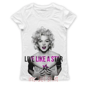MAGLIETTA MARILYN MONROE maglia donna stella live like a star cool T-SHIRT GIRL - Picture 1 of 1