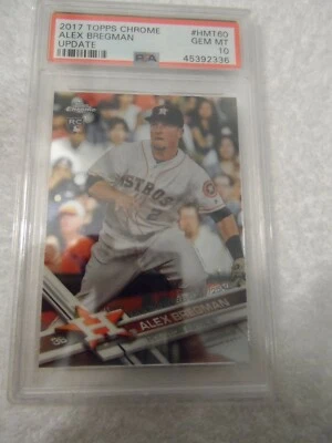 2017 Alex Bregman Topps Chrome Update #HMT60 Rookie RC Astros PSA 10 GEM MT - Image 1 of 2