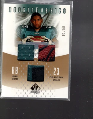 A2829- 2005 SP Authentic Rookie Gold Triple #RFRM Ryan Moats Jersey Ball /50 - Image 1 of 2