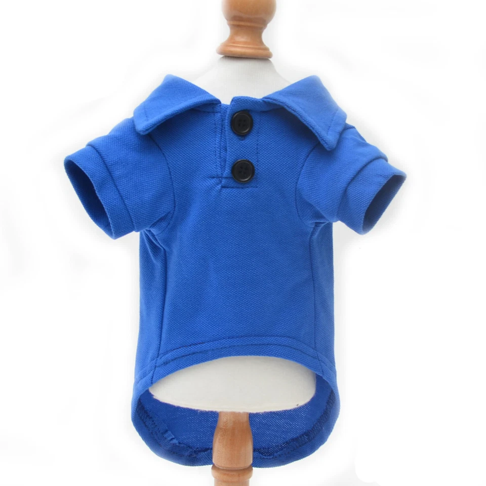 Camisetas polo básicas para perros de algodón premium, camisetas polo para perros grandes medianos pequeños Foto 1 de 4