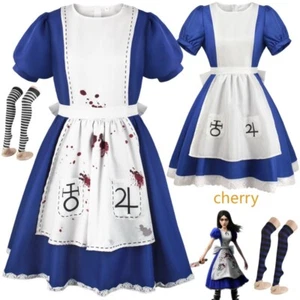 Costume cosplay Alice follia ritorna vestito da cameriera vestito Halloween festa carnevale - Foto 1 di 15