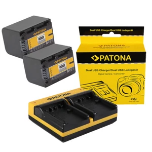 2x Patona Akku + Dual USB Ladegerät für Sony FDR-AX33,FDR-AX40,FDR-AX53 - Bild 1 von 1