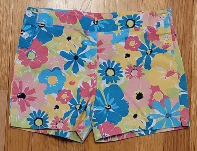 Janie & Jack Girl's 10 Colorful Floral Shorts Adjustable Waist 24 x 3 - Image 1 of 4